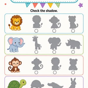 Shadow Match Studio | Shadow Matching Worksheets | Printable PDF | Digital Download image 4