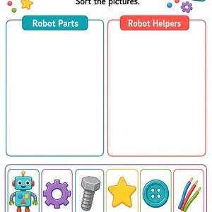 Robotsökningssidor | Robotaktivitetsblad | Utskrivbar PDF | Digital nedladdning bild 3