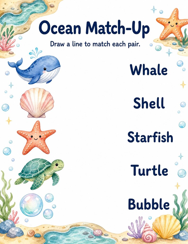 Starfish Activity Cove | Kids Activity Sheets | Printable PDF | Digital Download image 3