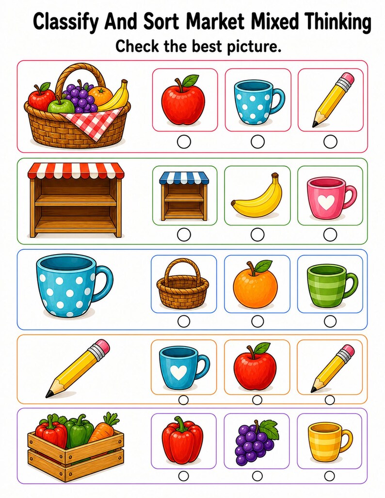 Classify And Sort Market | Classification Worksheets | Printable PDF | Digital Download image 7