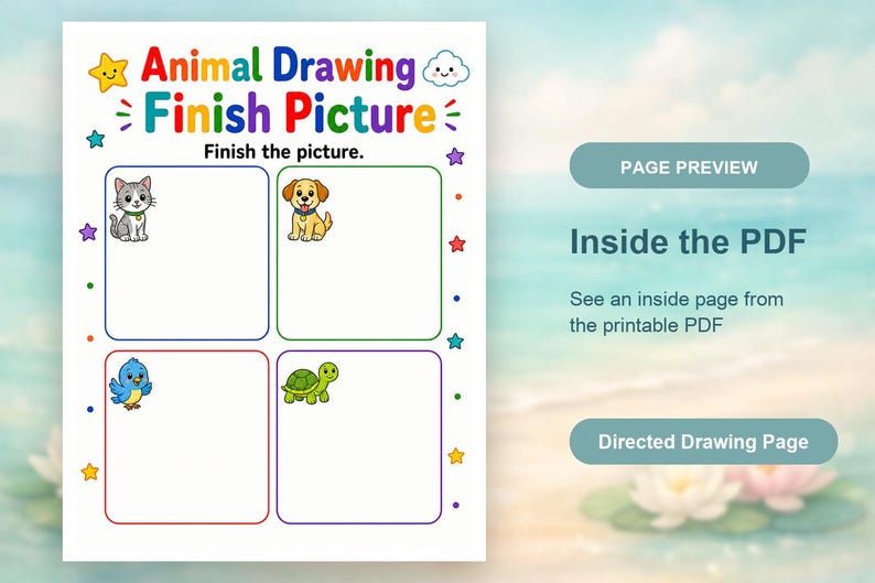 Directed Drawing Animals | Directed Drawing for Kids | Printable PDF | Digital Download image 10