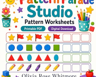 Pattern Parade Studio | Pattern Worksheets | Printable PDF | Digital Download