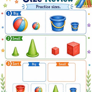 Big Small Playground | Big and Small Worksheets | Printable PDF | Digital Download image 7