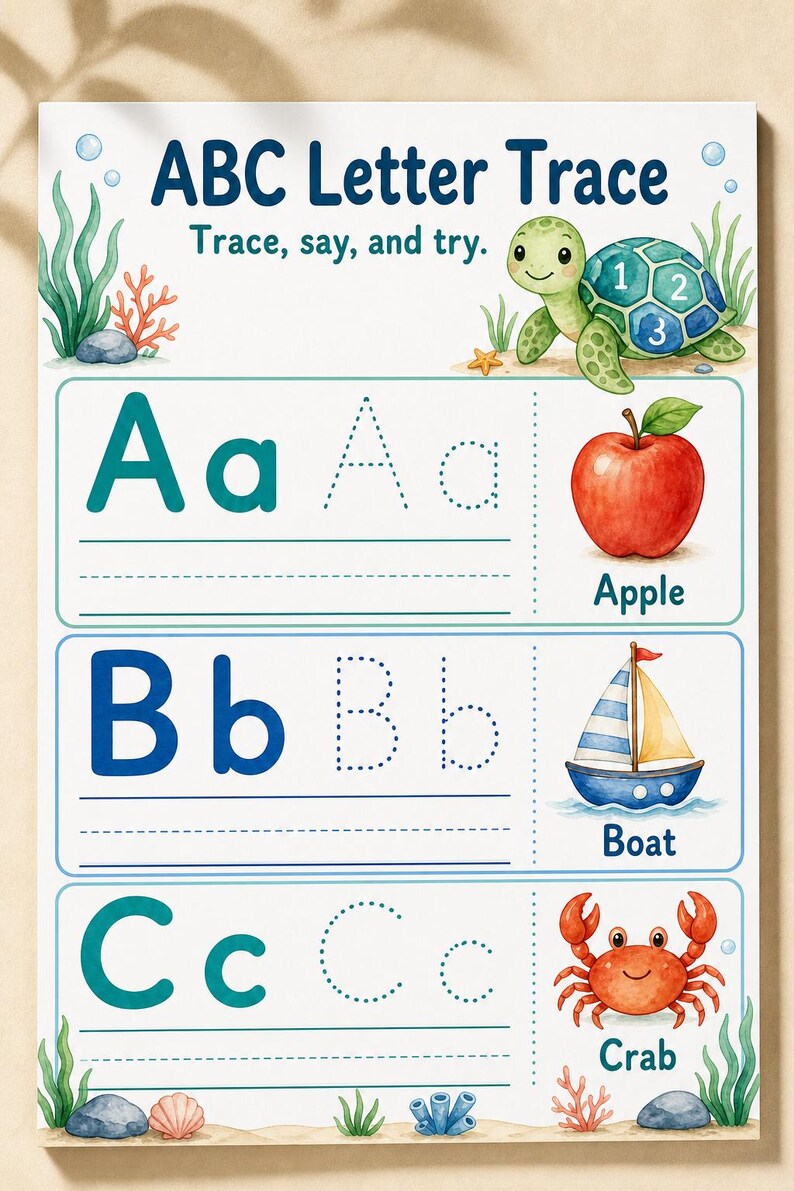 Turtle Number Steps | Preschool Worksheets | Printable PDF | Digital Download image 5