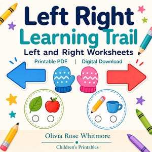 Left Right Learning Trail | Left and Right Worksheets | Printable PDF | Digital Download image 1