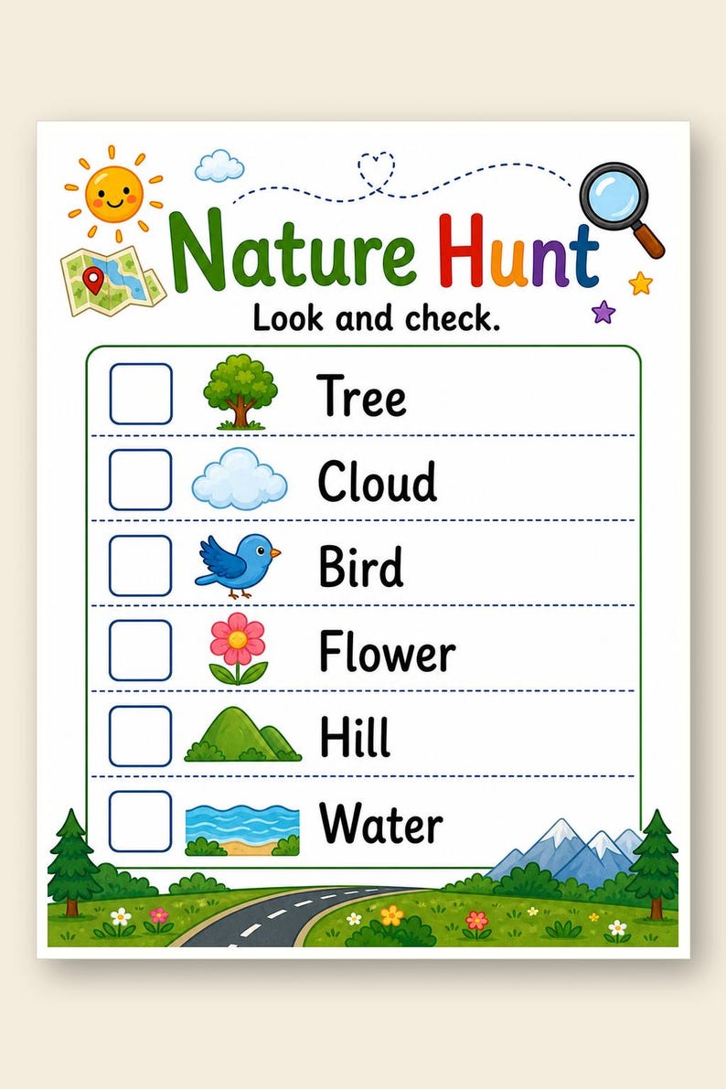 Scavenger Hunt Road-pagina's | Roadtrip-speurtocht | Afdrukbare pdf | Digitale download afbeelding 9