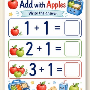 Lunchbox Addition | Addition Worksheets | Printable PDF | Digital Download image 9