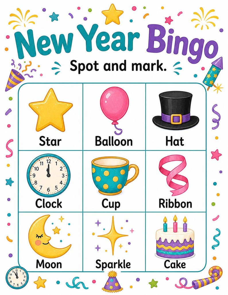 Sparkle Neujahrs-Tätigkeitsseiten | Neujahrs-aktivitätsblätter | Druckbare PDF | Digitaler Download Bild 3