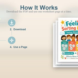 Gefühle Sortieren Freunde | Gefühle Arbeitsblätter für Kinder | Druckbare PDF | Digitaler Download Bild 8