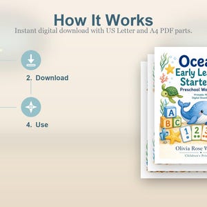 Ocean Frühlern-Starter XL | Vorschul Arbeitsblätter | Druckbare PDF | Digitaler Download Bild 8