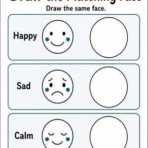 Little Emotion Match-Up | Gra w dopasowywanie emocji | Wersja PDF do druku | Pobieranie cyfrowe zdjęcie 6