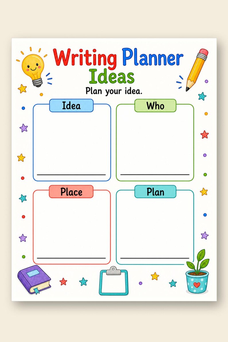 Creative Writing Planner | Writing Graphic Organizer | Printable PDF | Digital Download image 9