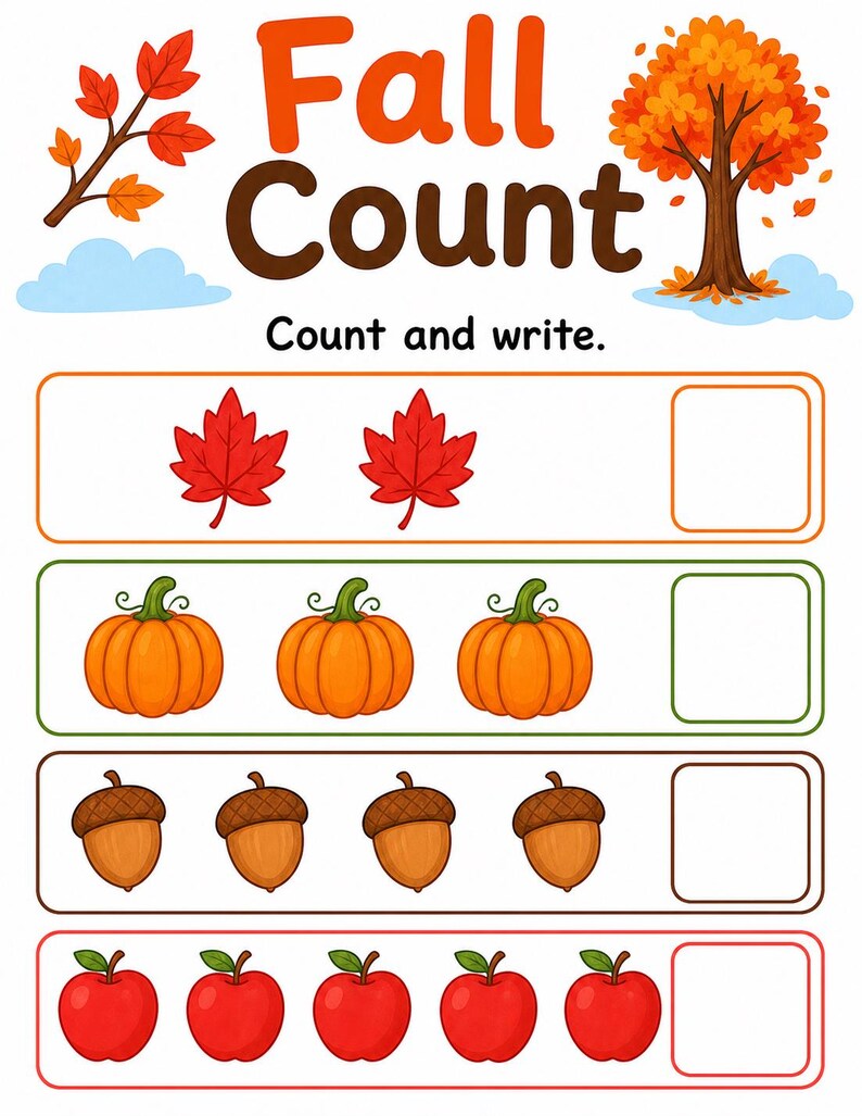 Autumn Leaf Activity Pages | Fall Activity Sheets | Printable PDF | Digital Download image 5