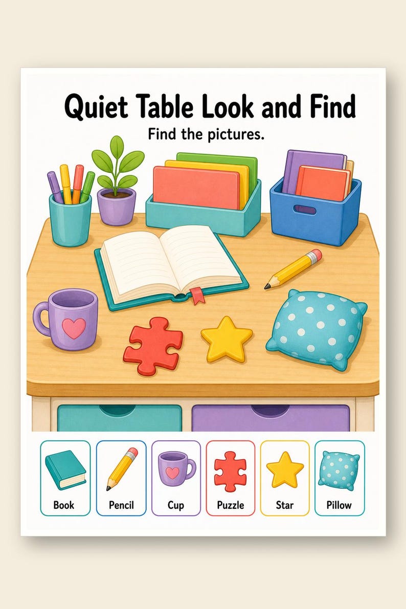 Quiet Table Puzzles | Druckbare besetzten Seiten | Druckbare PDF | Digitaler Download Bild 9
