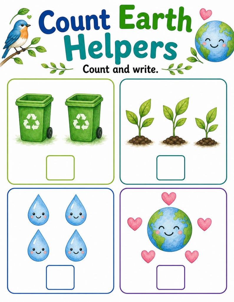 Erdpflegehelfer | Earth Day Arbeitsblätter | Druckbare PDF | Digitaler Download Bild 5