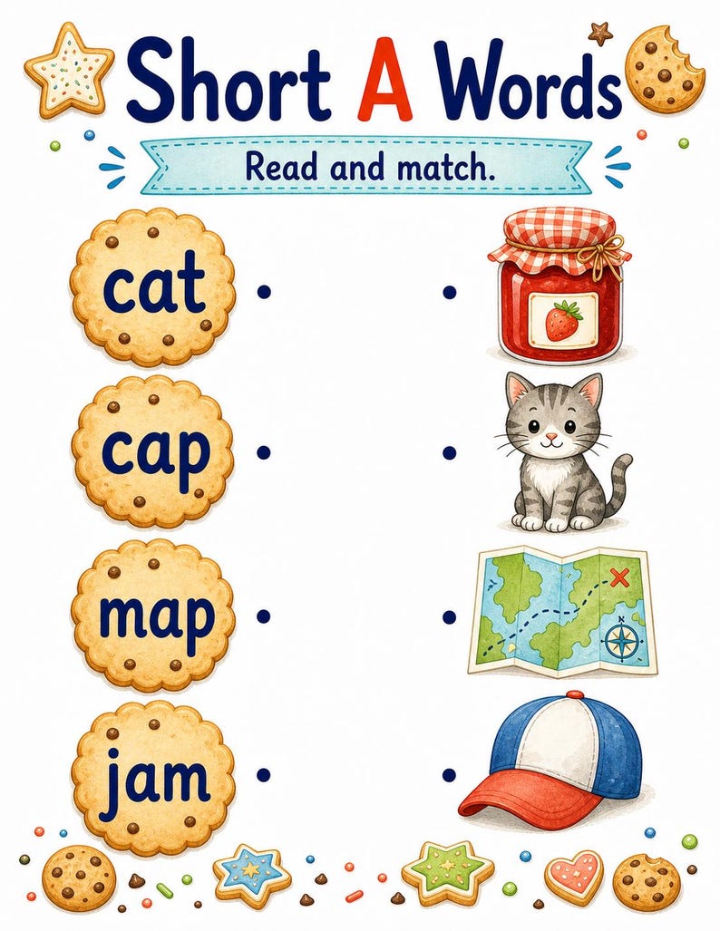 Cookie CVC Wörter | CVC Wörter Arbeitsblätter | Druckbare PDF | Digitaler Download Bild 3