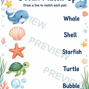 海の生き物アクティビティブックXL｜子供向けアクティビティシート｜印刷可能なPDF｜デジタルダウンロード 画像 3