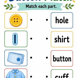 ボタンバディシャツ｜ボタン練習｜印刷可能なPDF｜デジタルダウンロード 画像 5