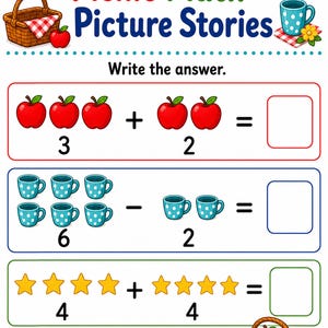 Picnic Math Mix | Addition and Subtraction Worksheets | Printable PDF | Digital Download image 7