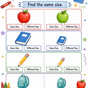 Same Different School | Same and Different Worksheets | Printable PDF | Digital Download image 6