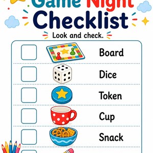 Sternenklare Familienspielnacht Seiten | Familien Spiel Nacht Seiten | Druckbare PDF | Digitaler Download Bild 4