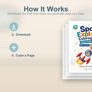 Disegni da colorare di esploratori spaziali / Disegni da colorare dello spazio / PDF stampabile / Download digitale immagine 8