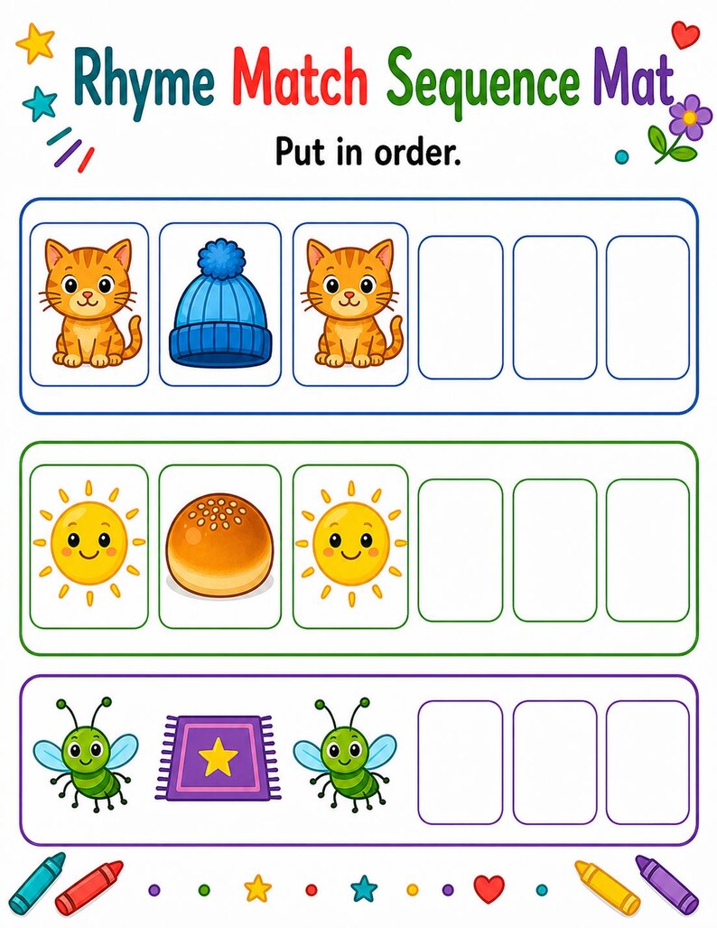 Rhyme Picture Match | Rhyming Worksheets | Printable PDF | Digital Download image 7