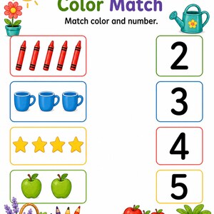Color And Count Corner | Color and Count Worksheets | Printable PDF | Digital Download image 5
