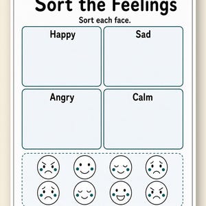Gefühle Sortieren Freunde | Gefühle Arbeitsblätter für Kinder | Druckbare PDF | Digitaler Download Bild 9