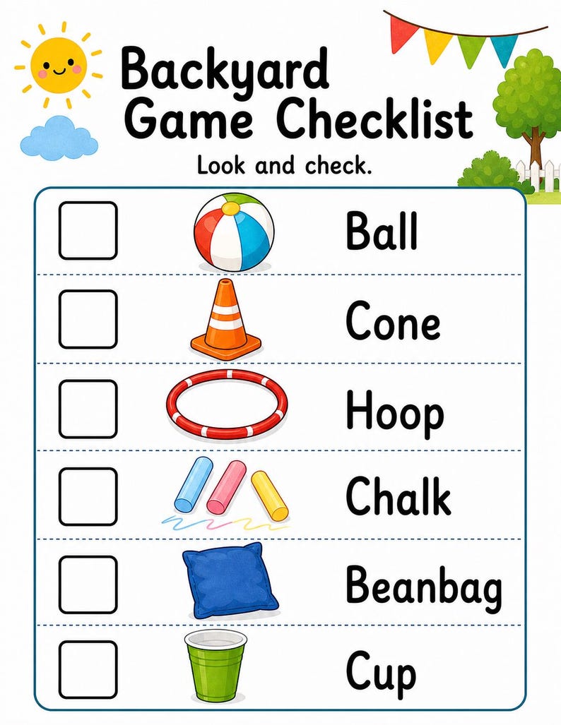 Yard Game Trail Pages | Backyard Game Activity Pages | Printable PDF | Digital Download image 4