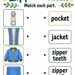 Zip Up Jacket | Zipper Practice | Printable PDF | Digital Download image 5