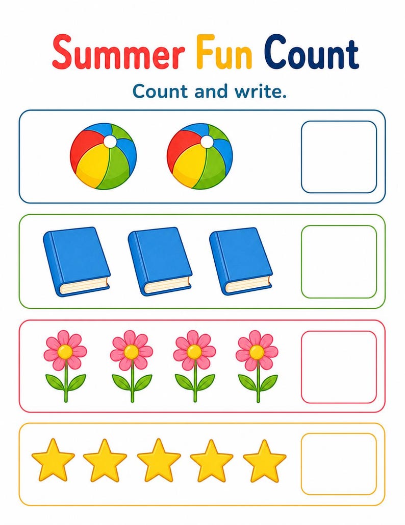 Summer Fun Homepages | Sommerspass Seiten für Kinder | Druckbare PDF | Digitaler Download Bild 5