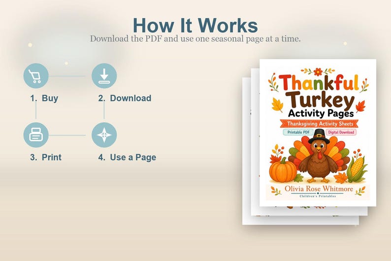 Thankful Turkey Activity Pages | Thanksgiving Activity Sheets | Printable PDF | Digital Download image 8