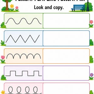 Vorschrift Pattern Park | Arbeitsblätter zum Vorschreiben | Druckbare PDF | Digitaler Download Bild 7
