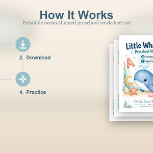 Little Whale ABCs | Preschool Worksheets | Printable PDF | Digital Download image 6