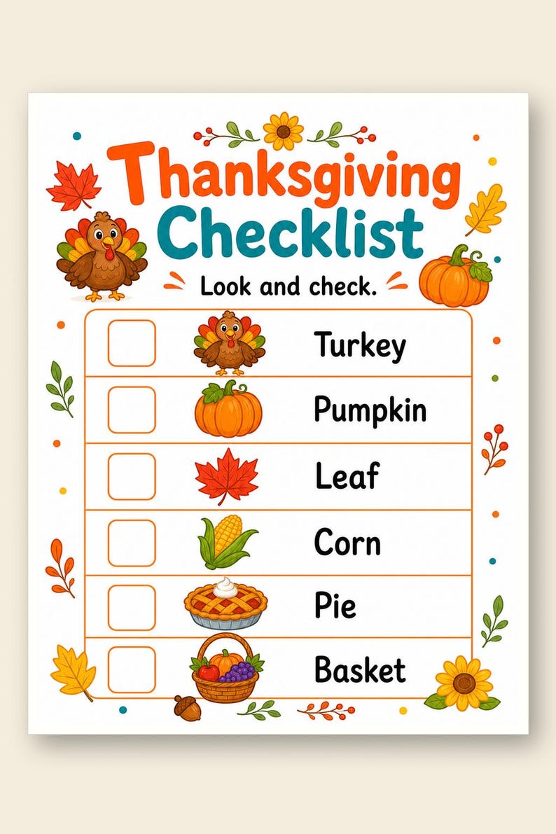 Thankful Turkey Activity Pages | Thanksgiving Activity Sheets | Printable PDF | Digital Download image 9
