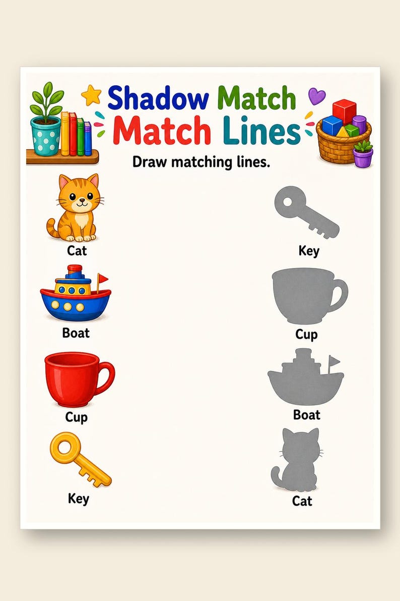 Shadow Match Workshop | Shadow Matching Worksheets | Printable PDF | Digital Download image 9