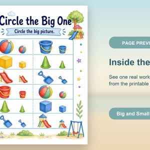Big Small Playground | Big and Small Worksheets | Printable PDF | Digital Download image 10