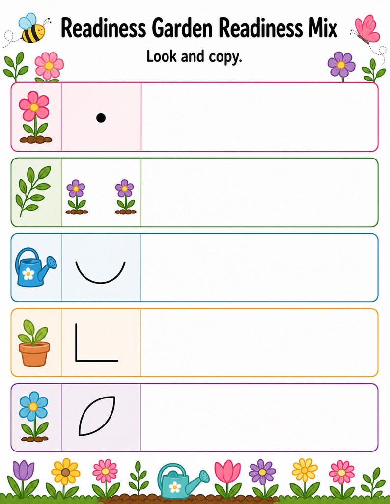 Writing Readiness Garden | Writing Readiness Worksheets | Printable PDF | Digital Download image 7