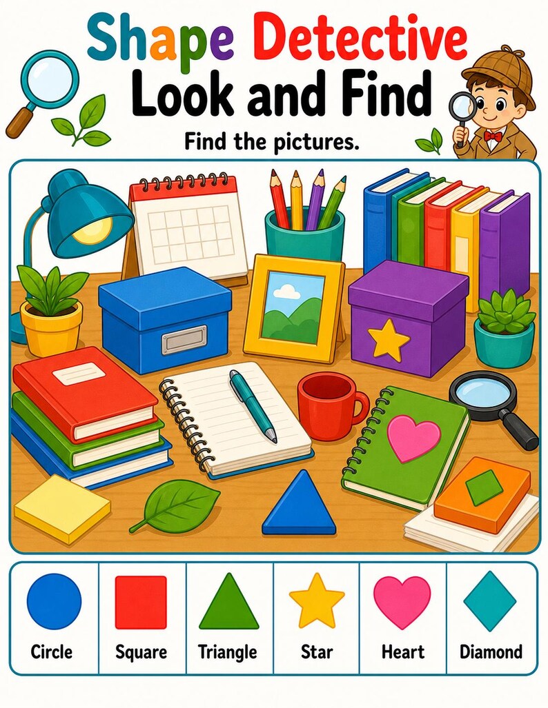 Formdetektiv Puzzles | Form Puzzle Arbeitsblätter | Druckbare PDF | Digitaler Download Bild 4
