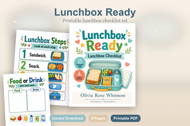 Pranzo al sacco pronto / Lista di controllo per il pranzo al sacco / PDF stampabile / Download digitale immagine 2