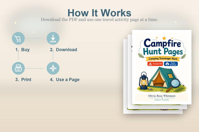 Campfire Hunt Pages | Camping Scavenger Hunt | Printable PDF | Digital Download image 8