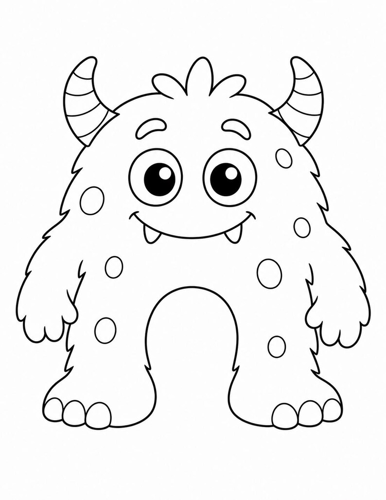Monster Friends Malvorlagen | Monster Malvorlagen | Druckbare PDF | Digitaler Download Bild 5