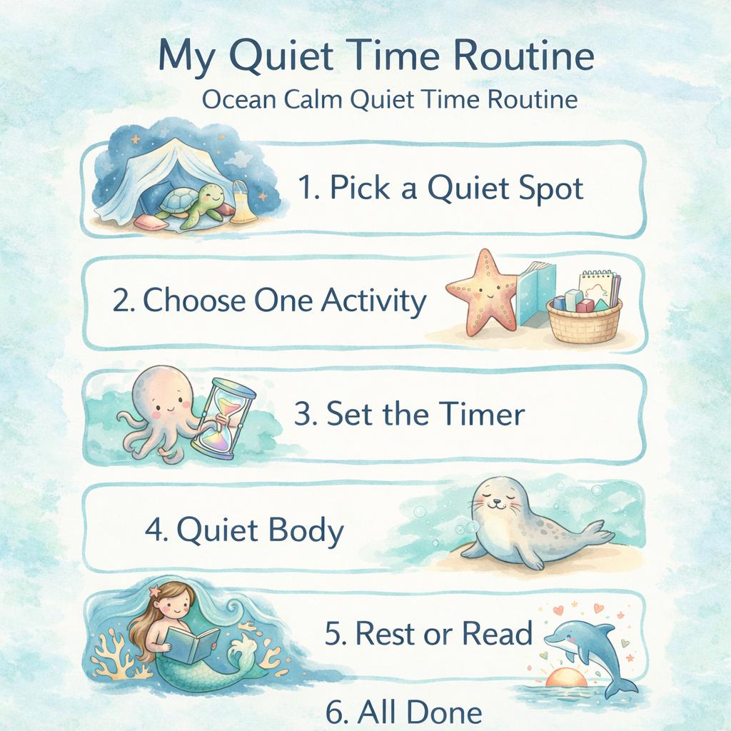 Quiet Time Checklist for Kids | Visual Routine Chart for Kids ...