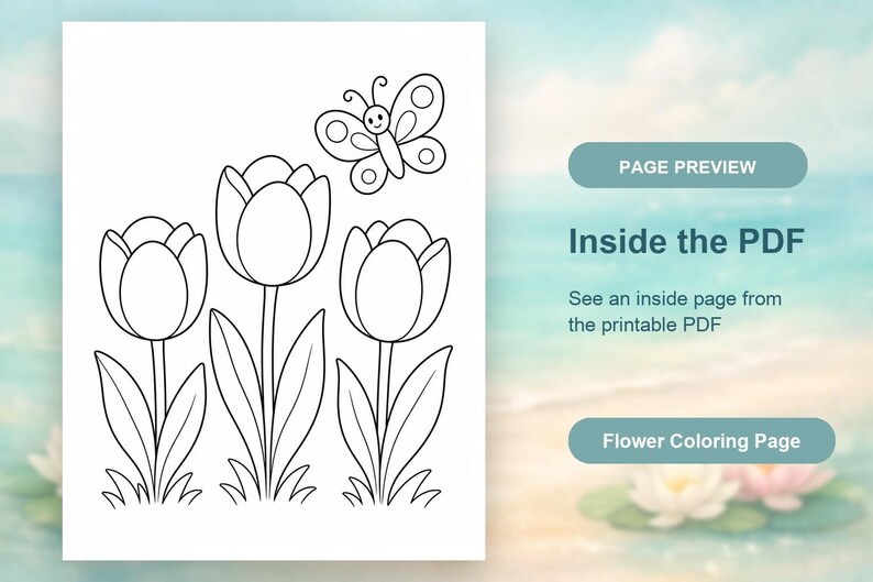 Garden Blooms Coloring Pages | Flower Coloring Pages | Printable PDF | Digital Download image 10