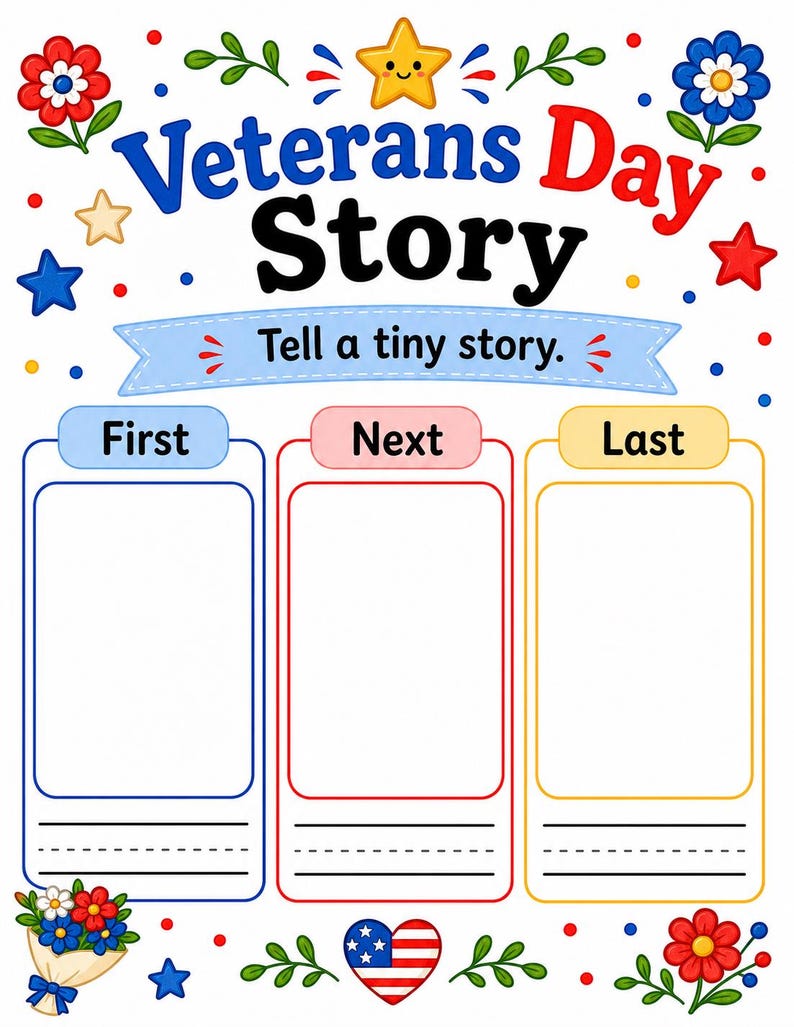 Thank You Star Activity Pages | Veterans Day Activity Sheets | Printable PDF | Digital Download image 7
