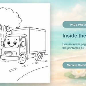Busy Wheels Coloring Pages | Vehicle Coloring Pages | Printable PDF | Digital Download image 10