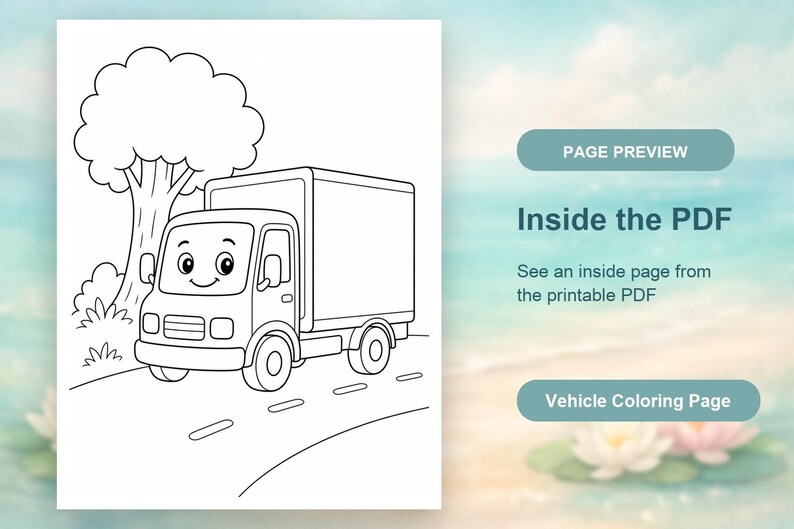 Busy Wheels Coloring Pages | Vehicle Coloring Pages | Printable PDF | Digital Download image 10