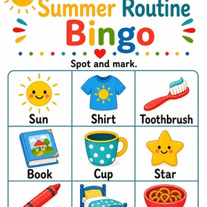 Páginas divertidas para una rutina soleada / Actividades de verano para niños / PDF imprimible / Descarga digital imagen 3