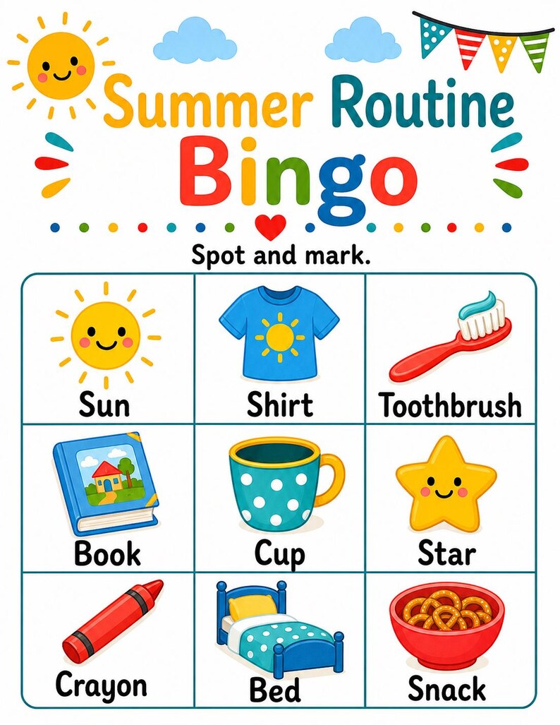 Páginas divertidas para una rutina soleada / Actividades de verano para niños / PDF imprimible / Descarga digital imagen 3